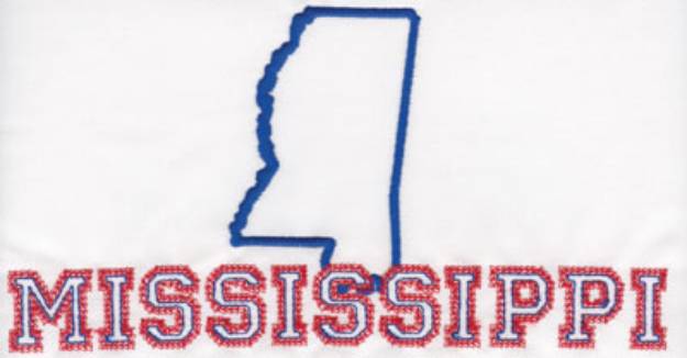 Picture of Mississippi Outline Machine Embroidery Design