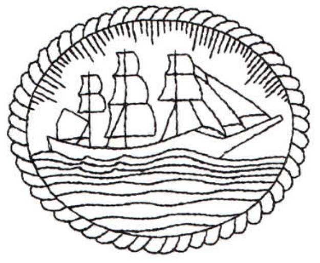 Picture of Clipper Ship Framed Machine Embroidery Design