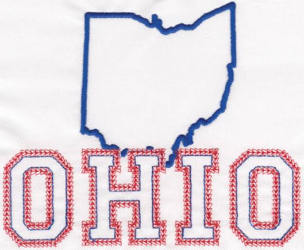 Picture of Ohio Outline Machine Embroidery Design
