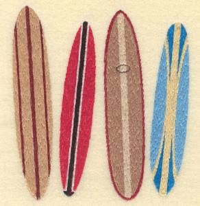 Picture of Four Surf Boards Machine Embroidery Design