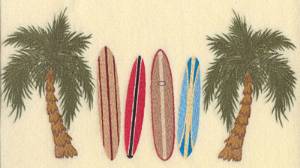 Picture of Palms And Surf Boards Machine Embroidery Design