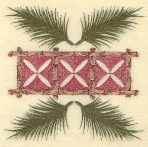 Picture of Four Palm Fronds Machine Embroidery Design