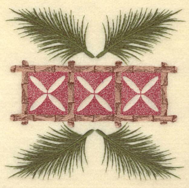 Picture of Four Palm Fronds Machine Embroidery Design
