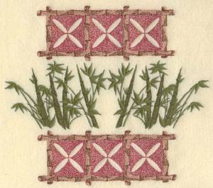 Picture of Bamboo With Leaves Machine Embroidery Design
