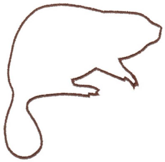 Picture of Beaver Outline Machine Embroidery Design