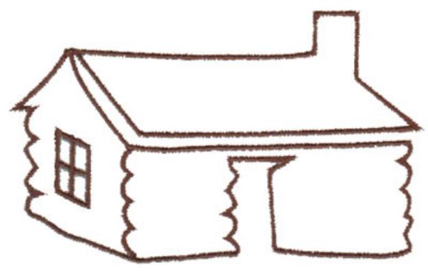 Picture of Log House Outline Machine Embroidery Design