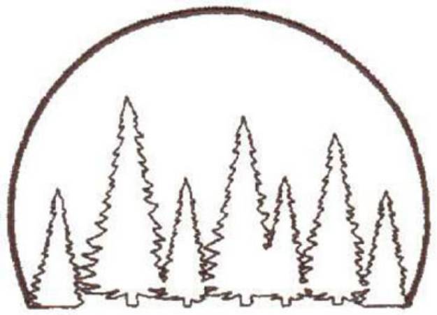 Picture of Tree Scene Outline Machine Embroidery Design