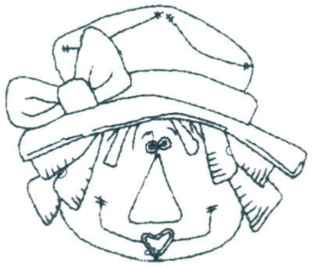 Picture of Annie In Hat  Outline Machine Embroidery Design