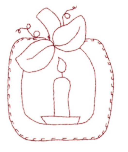 Picture of Candle In Apple Machine Embroidery Design