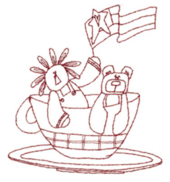 Picture of Cup Of Toys Machine Embroidery Design