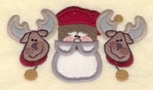 Picture of Santa Reindeer Applique Machine Embroidery Design