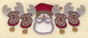 Picture of Four Reindeer Applique Machine Embroidery Design
