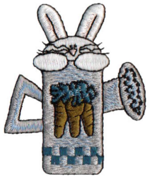 Picture of Bunny In Watering Can Machine Embroidery Design