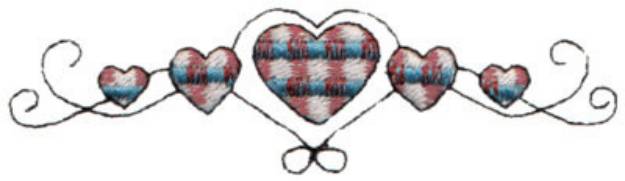 Picture of Plaid Hearts Machine Embroidery Design