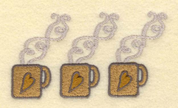 Picture of Three Small Mugs Machine Embroidery Design