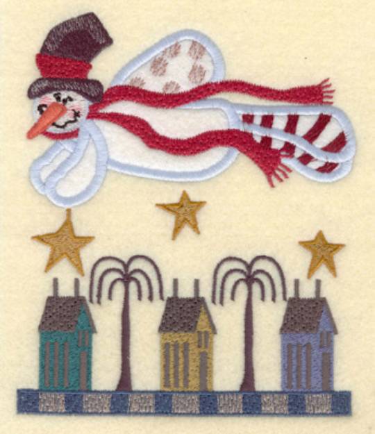 Picture of Flying Snowman Machine Embroidery Design