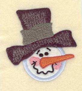Picture of Snowman Head Applique Machine Embroidery Design