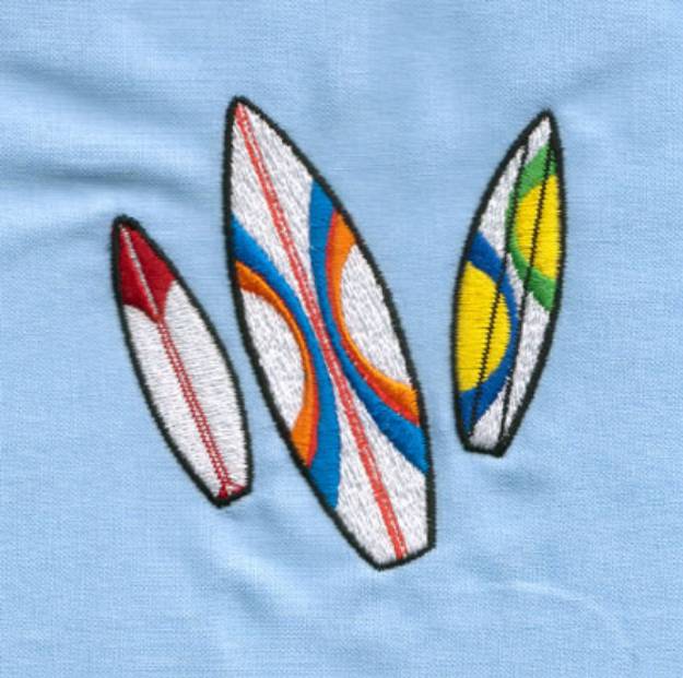 Picture of Three Surf Boards Machine Embroidery Design