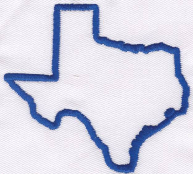 Picture of Texas Outline Machine Embroidery Design