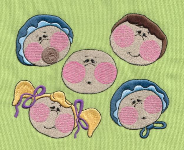 Picture of Five Babies Machine Embroidery Design