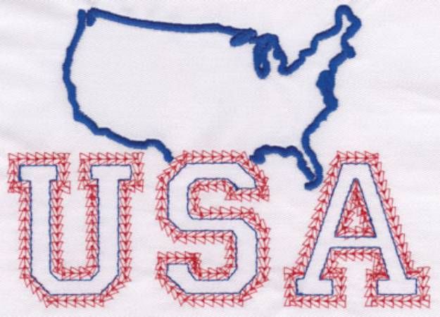 Picture of USA Outline Machine Embroidery Design