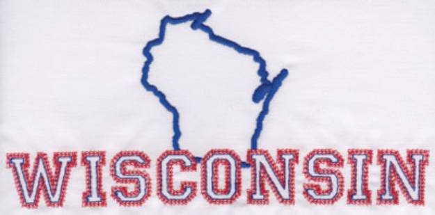Picture of Wisconsin Outline Machine Embroidery Design