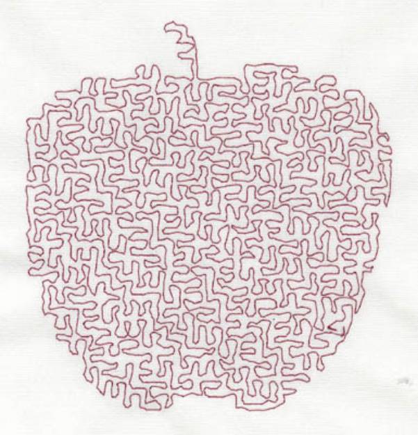 Picture of Medium Stipple Apple Machine Embroidery Design