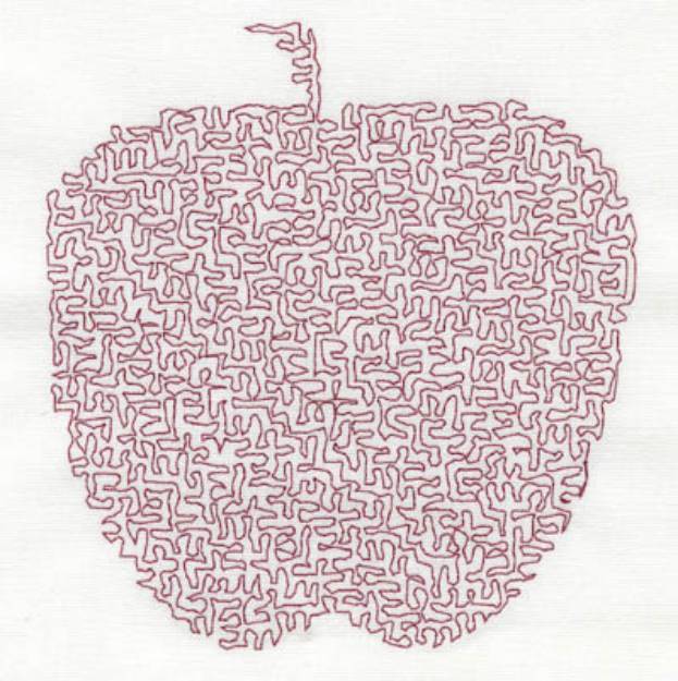 Picture of High Stipple Apple Machine Embroidery Design