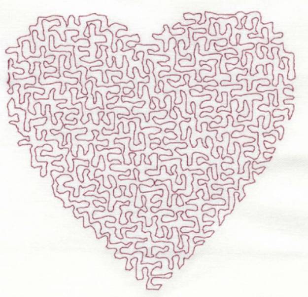 Picture of Medium Stipple Heart Machine Embroidery Design