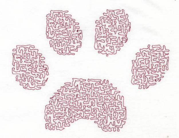 Picture of High Stipple Paw Machine Embroidery Design
