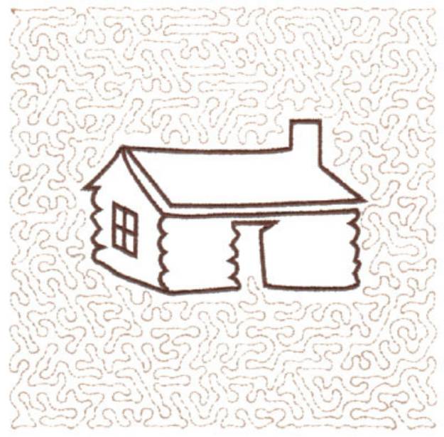 Picture of Log House Quilt Square Machine Embroidery Design