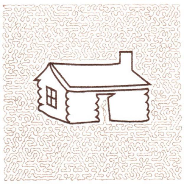 Picture of Log House Quilt Square Machine Embroidery Design