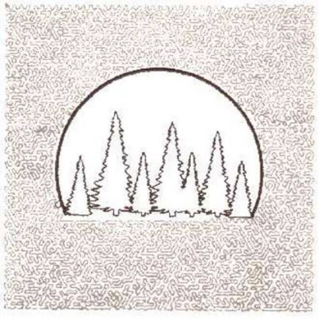 Picture of Tree Scene Square Machine Embroidery Design