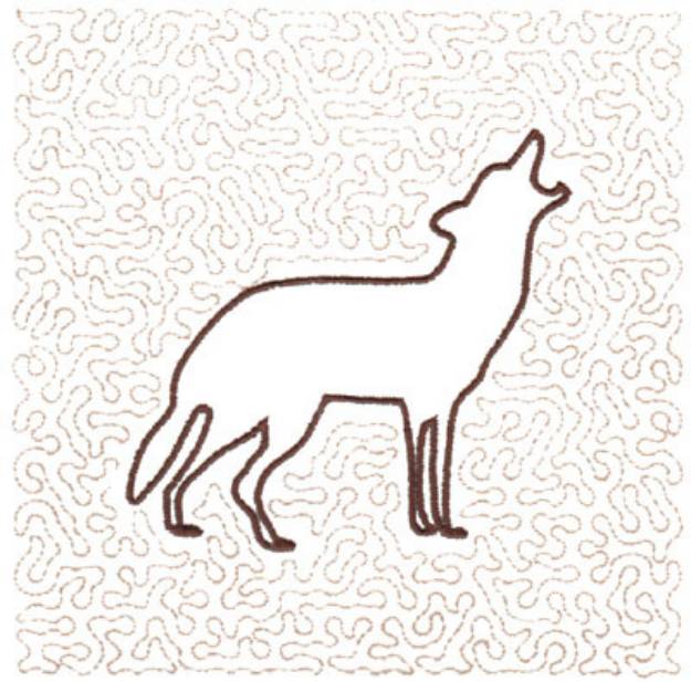 Picture of Wolf Quilt Square Machine Embroidery Design