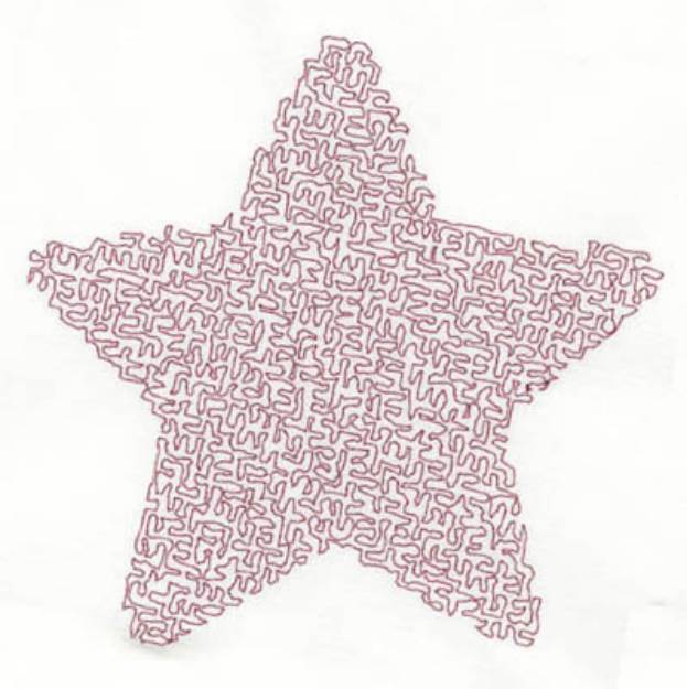 Picture of Stipple Five Point Star Machine Embroidery Design