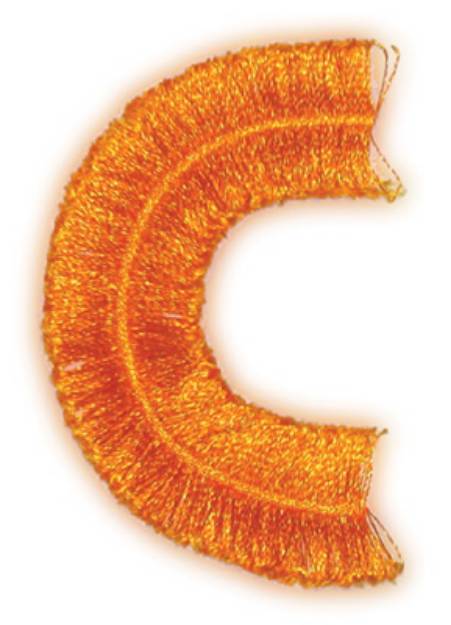 Picture of Fringe Block Letter C Machine Embroidery Design