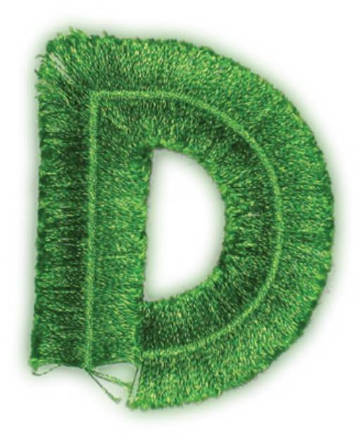 Picture of Fringe Block Letter D Machine Embroidery Design