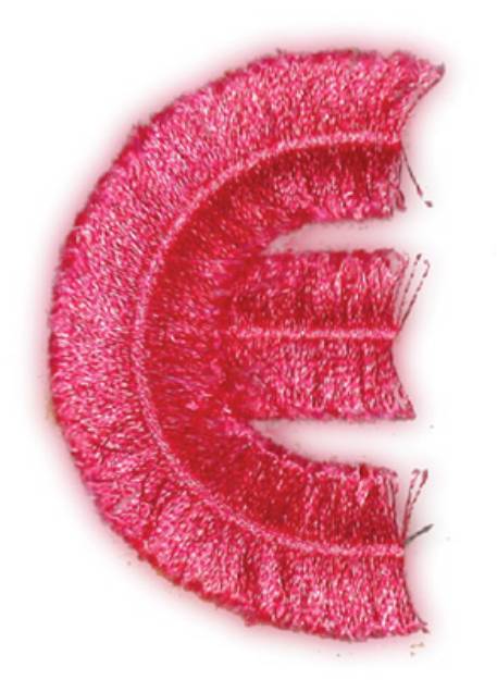 Picture of Fringe Block Letter E Machine Embroidery Design