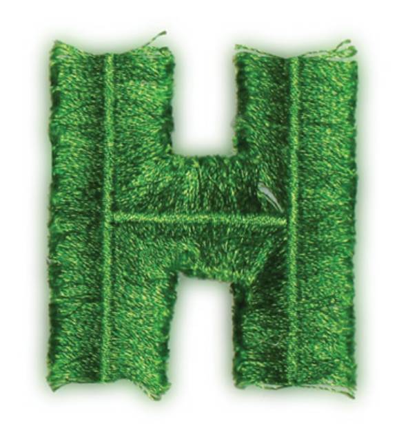 Picture of Fringe Block Letter H Machine Embroidery Design