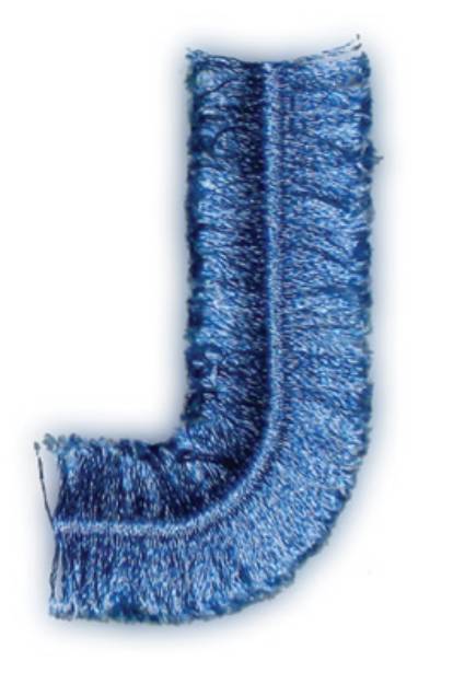 Picture of Fringe Block Letter J Machine Embroidery Design