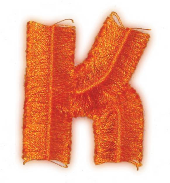 Picture of Fringe Block Letter K Machine Embroidery Design