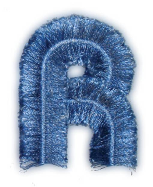 Picture of Fringe Block Letter R Machine Embroidery Design