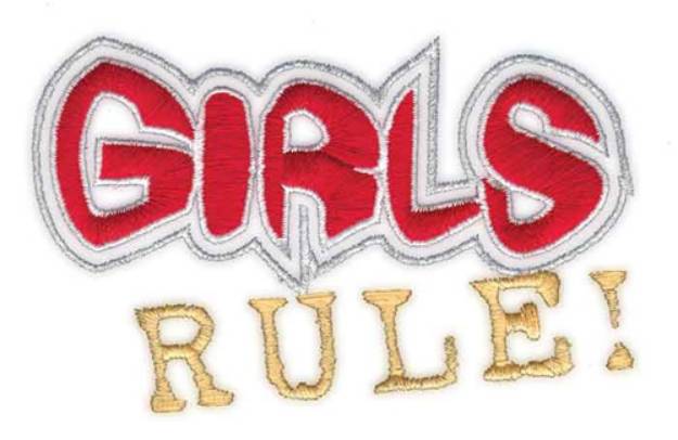 Picture of Girls Rule! Machine Embroidery Design