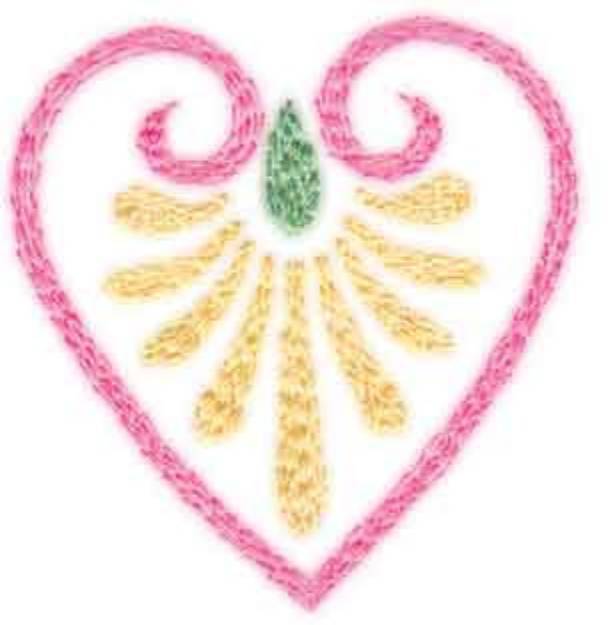 Picture of Elegant Heart Single Machine Embroidery Design