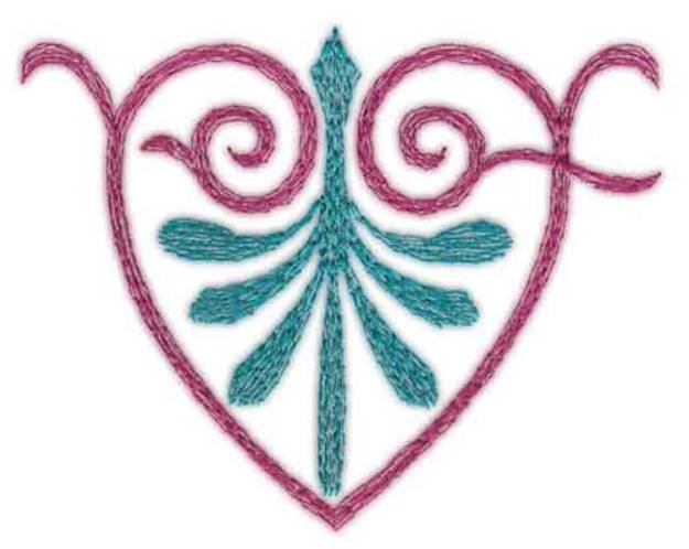 Picture of Swirling Heart Single Machine Embroidery Design