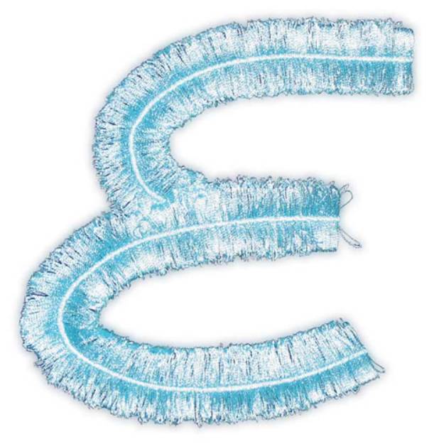 Picture of Script Fringe Letter E Machine Embroidery Design