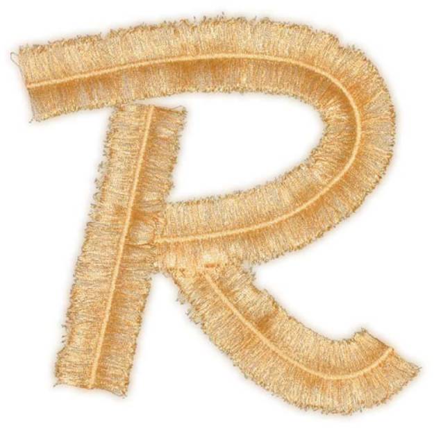 Picture of Script Fringe Letter R Machine Embroidery Design