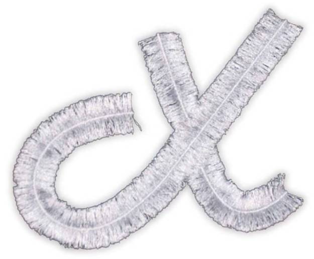 Picture of Script Fringe Letter X Machine Embroidery Design