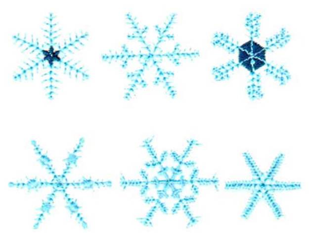 Picture of Six Snowflakes Machine Embroidery Design