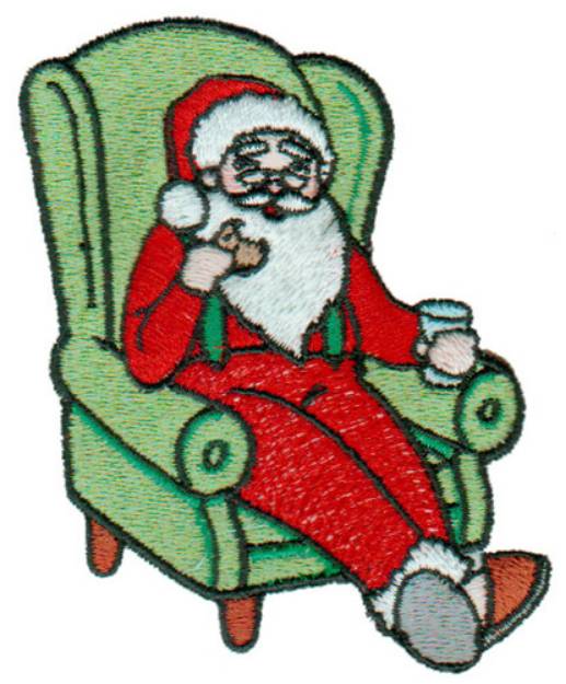 Picture of Santa In Armchair Machine Embroidery Design